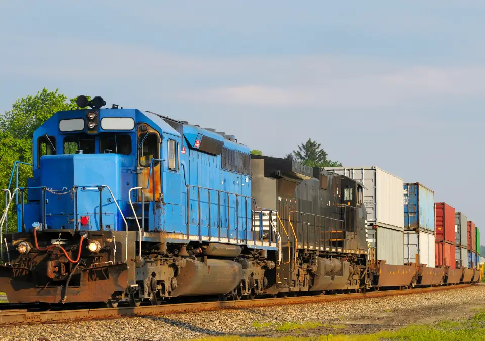 A large semi truck in motion, highlighting its powerful build and extensive cargo capacity on the highway.